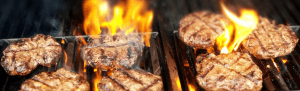 Halal Burger on grill